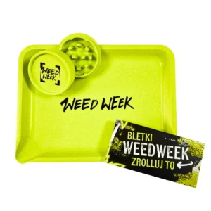 02 weedweek sklep zestaw młynek tacka bletki ww żółty
