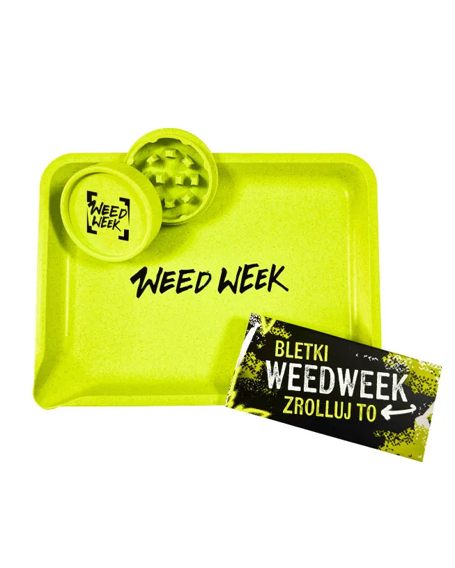 02 weedweek sklep zestaw młynek tacka bletki ww żółty