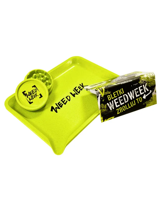 03 weedweek sklep zestaw młynek tacka bletki ww żółty